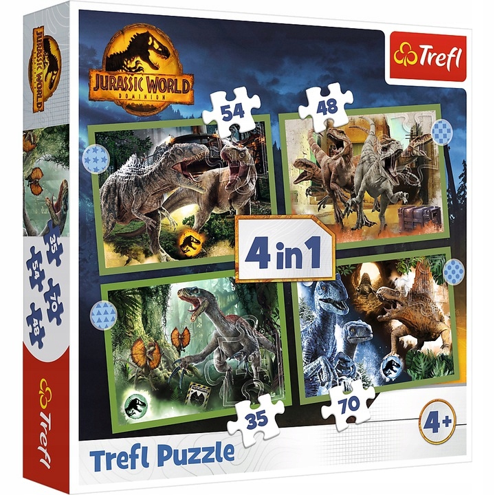 

Puzzle 4W1 Groźne Dinozaury Trefl Jurassic 34607