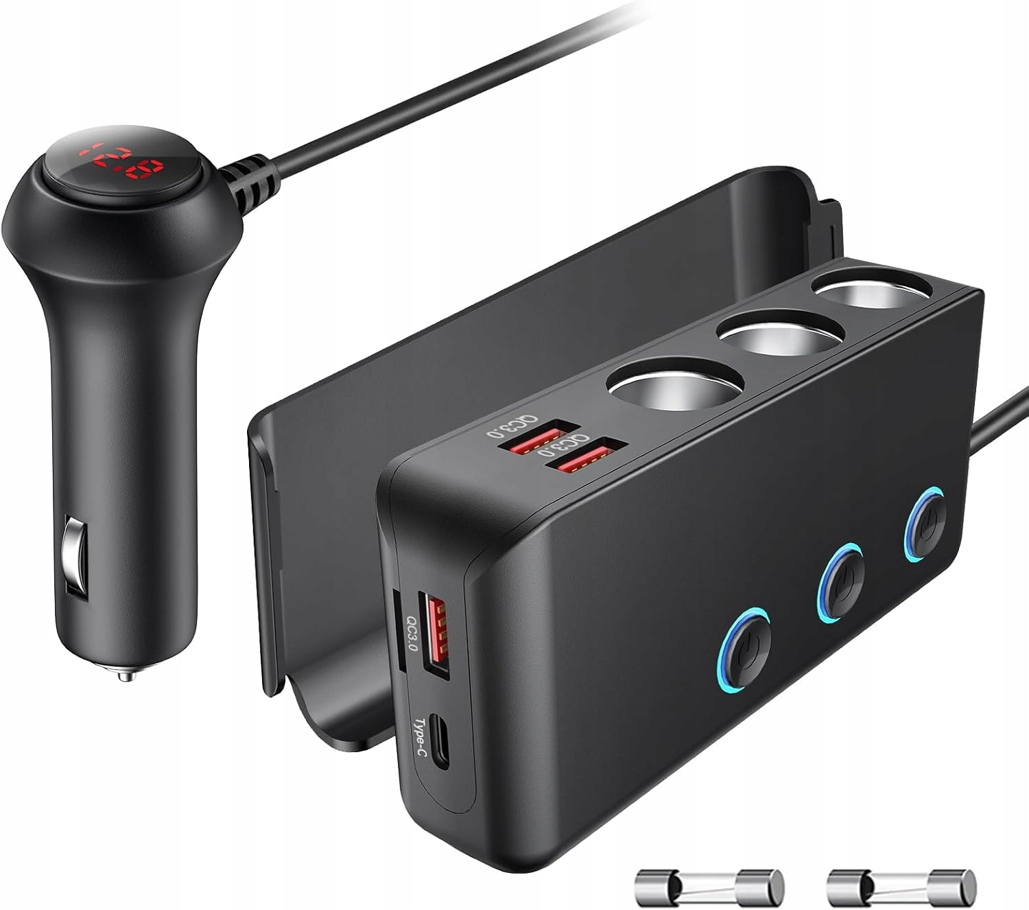 Rozdělovač Rozbočovače Zapalovače 12-24V 4 x Usb Nabíječka