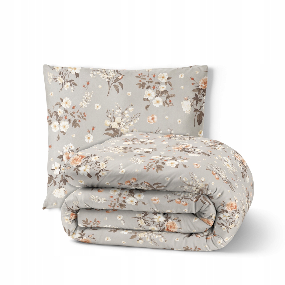 Hotelové Povlečení 160x200 1 povlak na polštář Bavlna 100%, vzor: Konvalinky Šedošedé