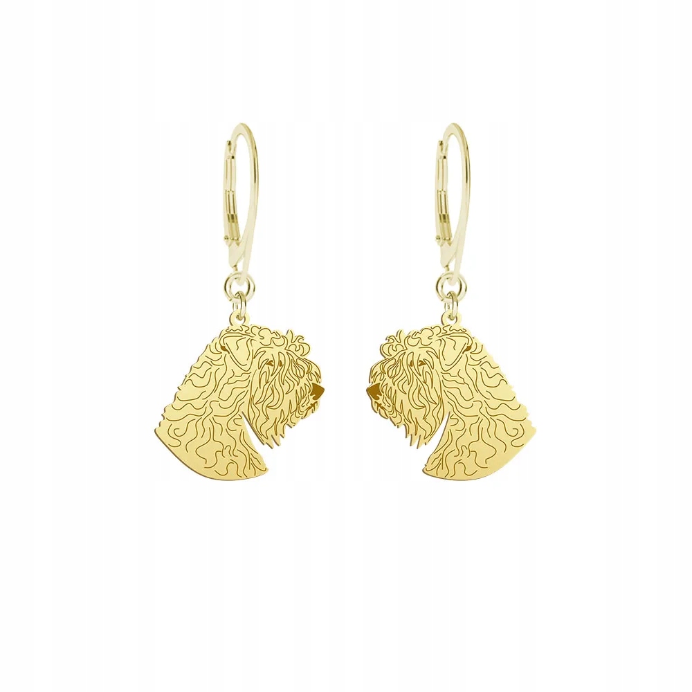 Náušnice Zlaté s Irish Soft-coated Wheaten Terrier 925 Dárek Gravírování