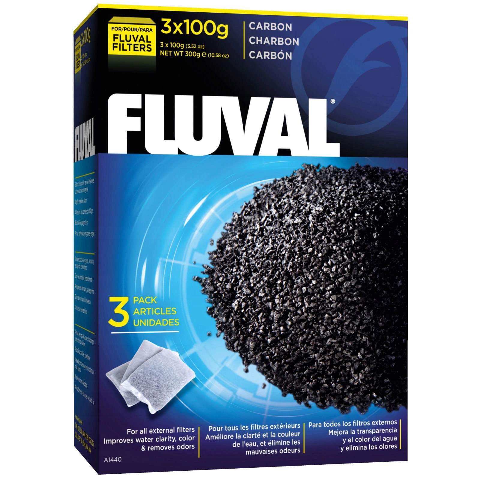 

Fluval Carbon 3x100ml Wkład Węgiel Aktywny