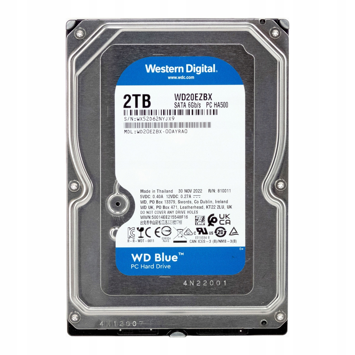 Wd Blue 2TB 7.2K 256MB Sata III 3.5'' WD20EZBX