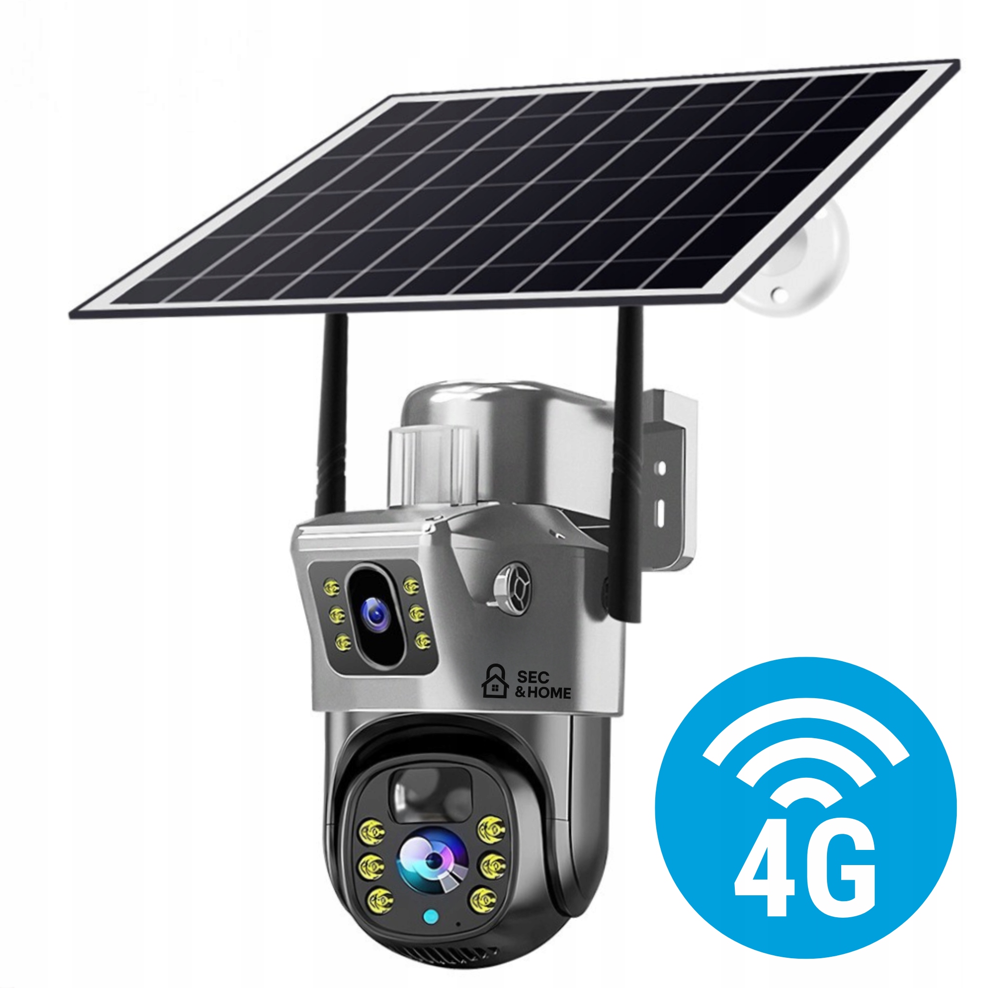 Solárna kamera na kartu Sim 10 MPx Bezdrôtová vonkajšia otočná 4G Lte