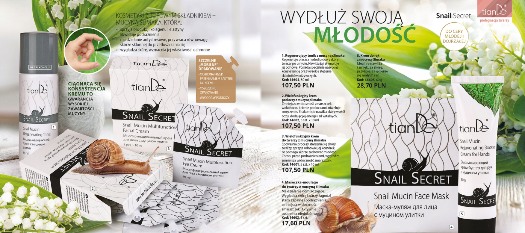 tianDe ODMŁADZAJĄCY KREM-BOOSTER Z ŚLUZEM ŚLIMAKA EAN (GTIN) 6921570922032