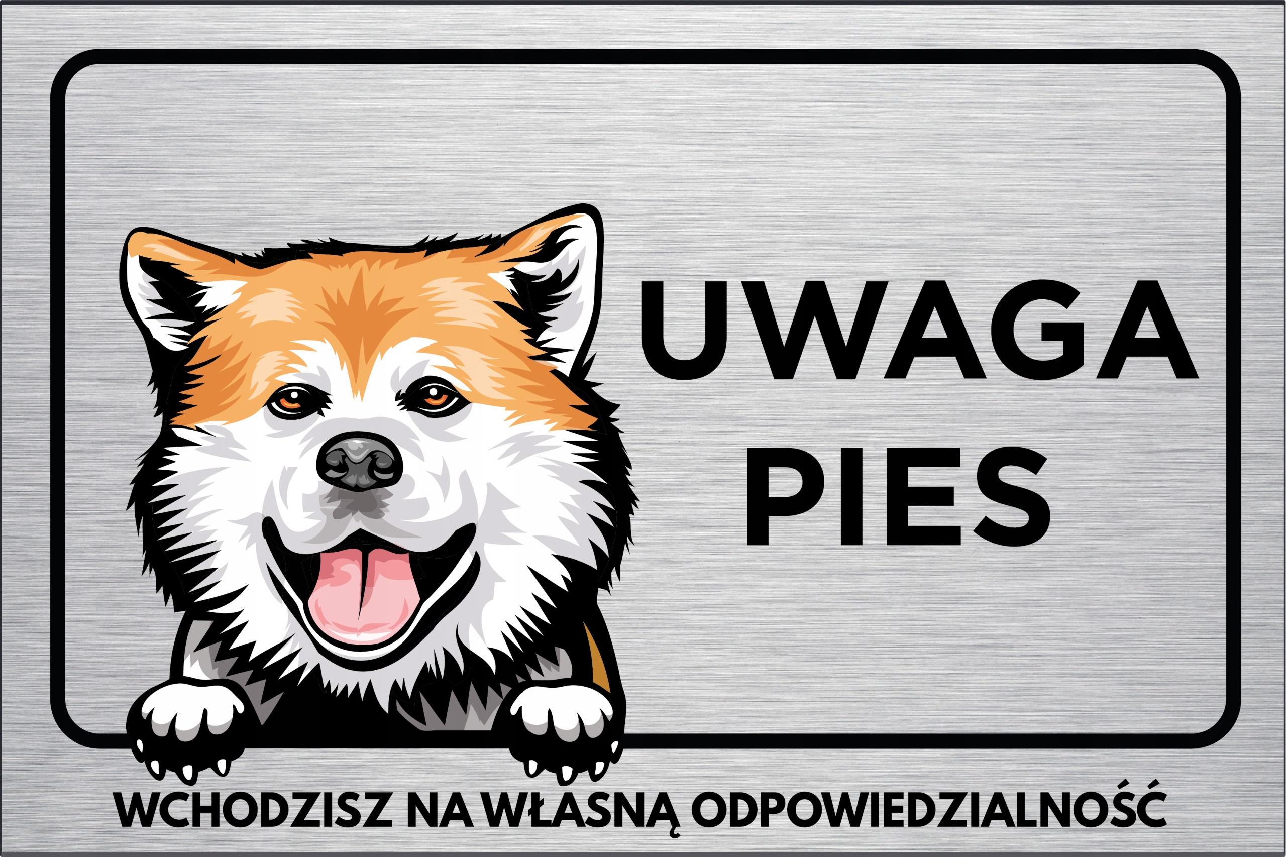 

Tabliczka Uwaga Pies akita inu 30x20 Uv