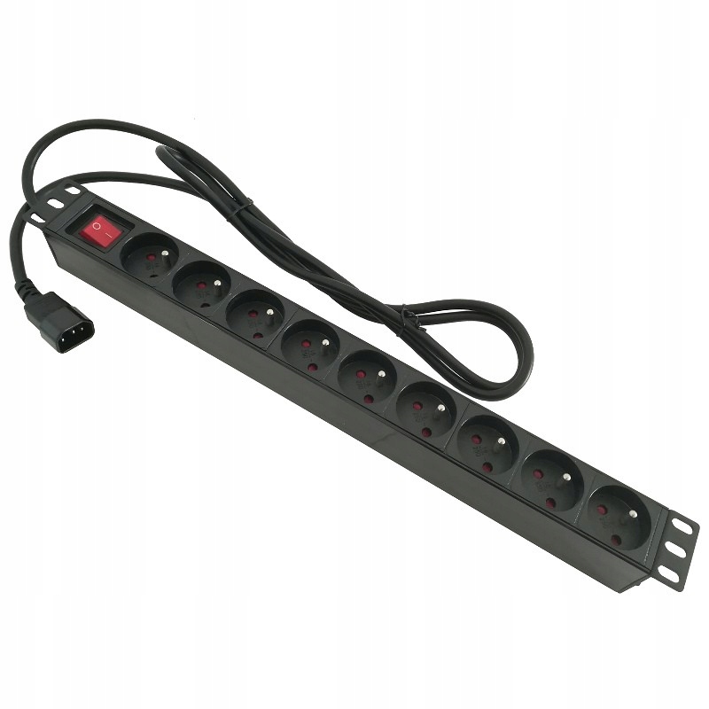 

Listwa zasilająca Rack 19'' 9 gn wtyk Ups C14