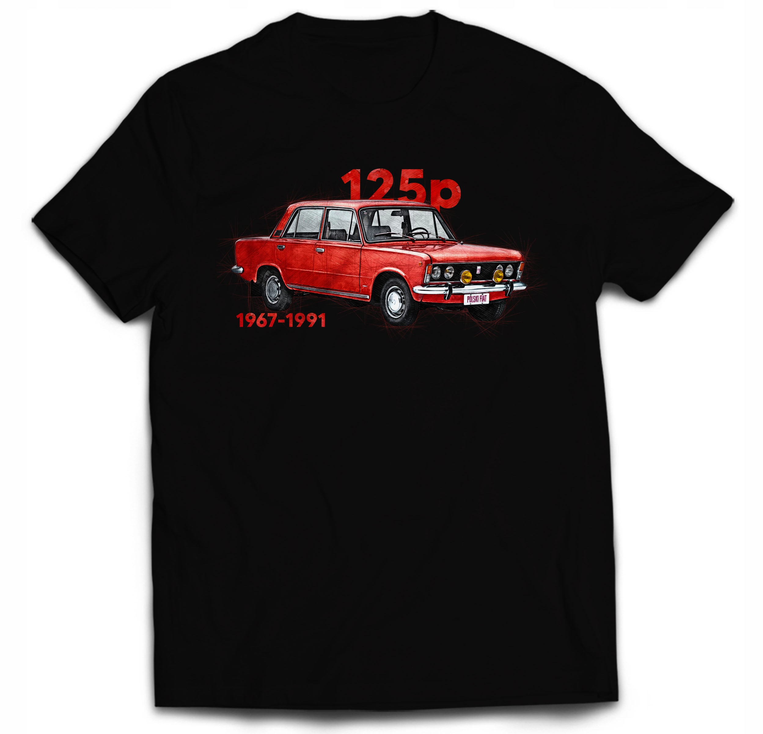 

Koszulka Samochody Prl Czerwony Fiat 125P XL