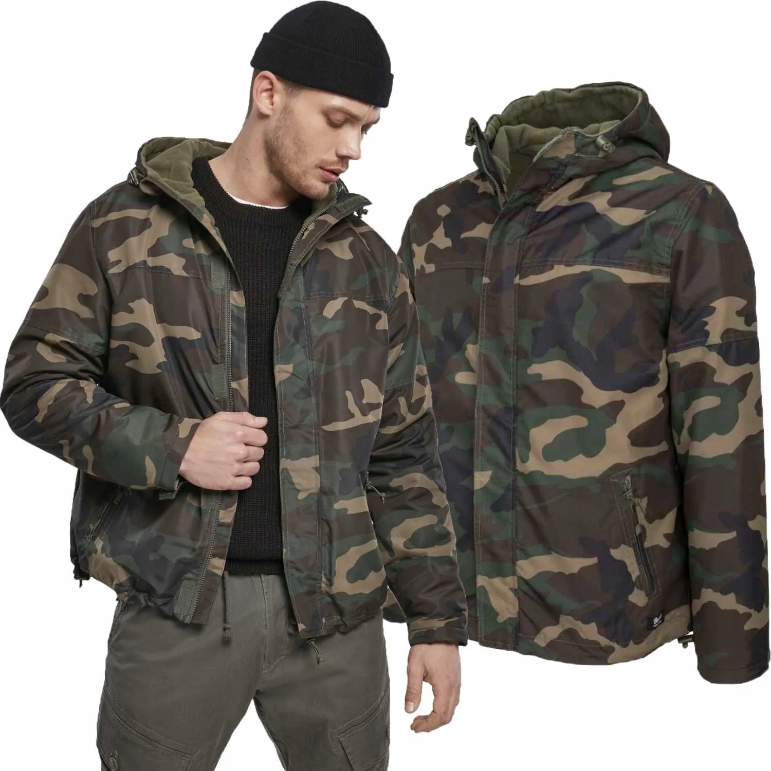 Větrovka Brandit s předním zipem Woodland 4XL
