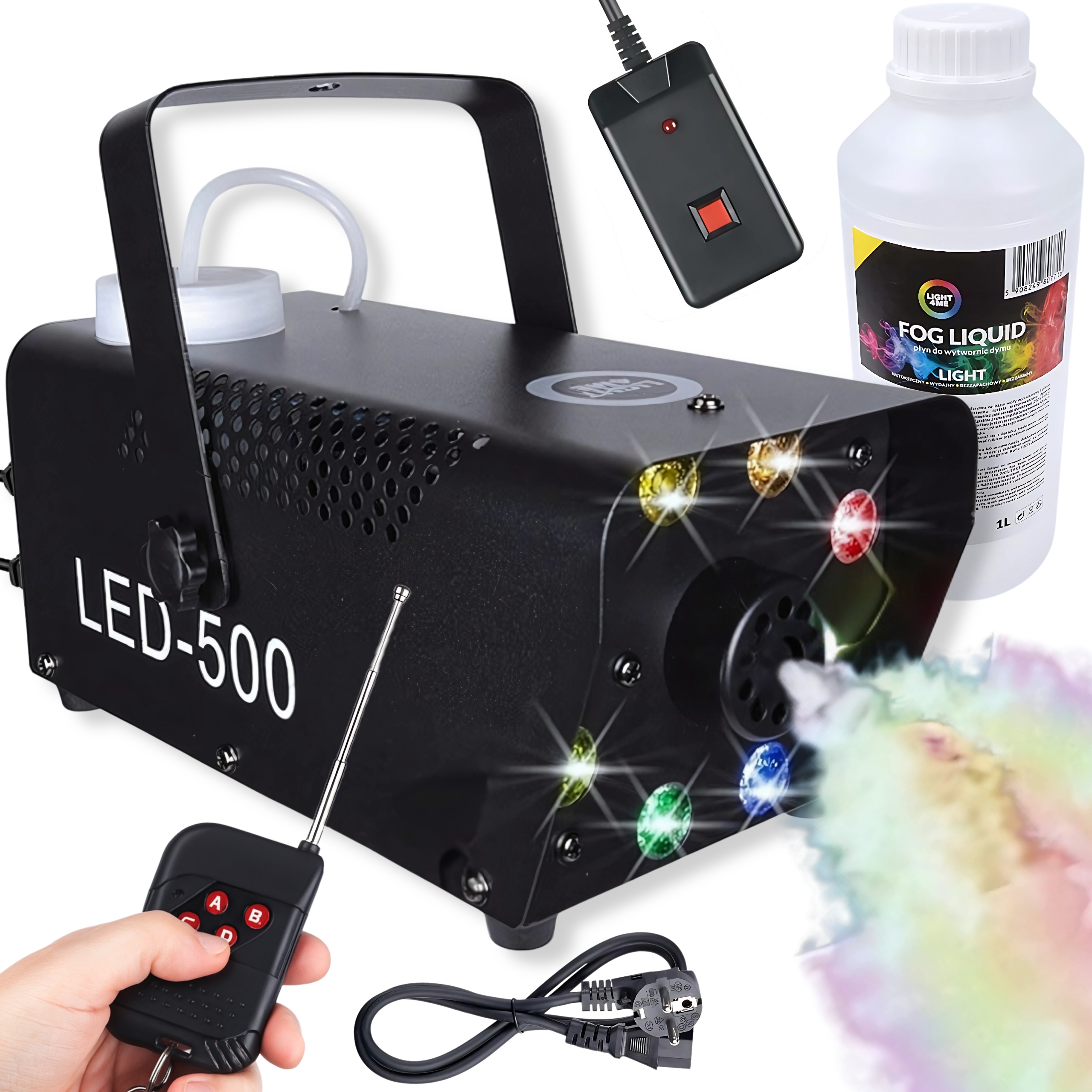 Výrobník Kouře, Mlha, Zakouření, 8 Led Diod Rgb, Silný, Výkonný, 500 W Kapalina