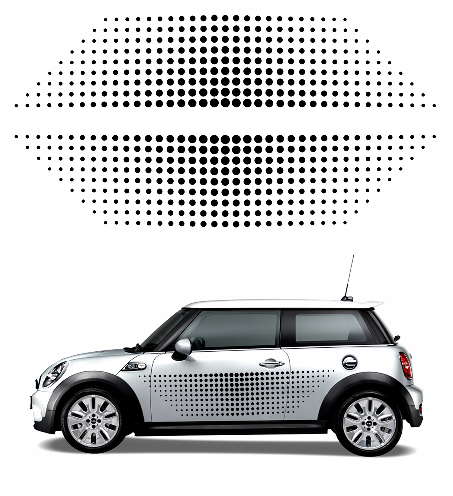 NAKLEJKi NA BOK SAMOCHODU KROPKI 200cm x 44cm