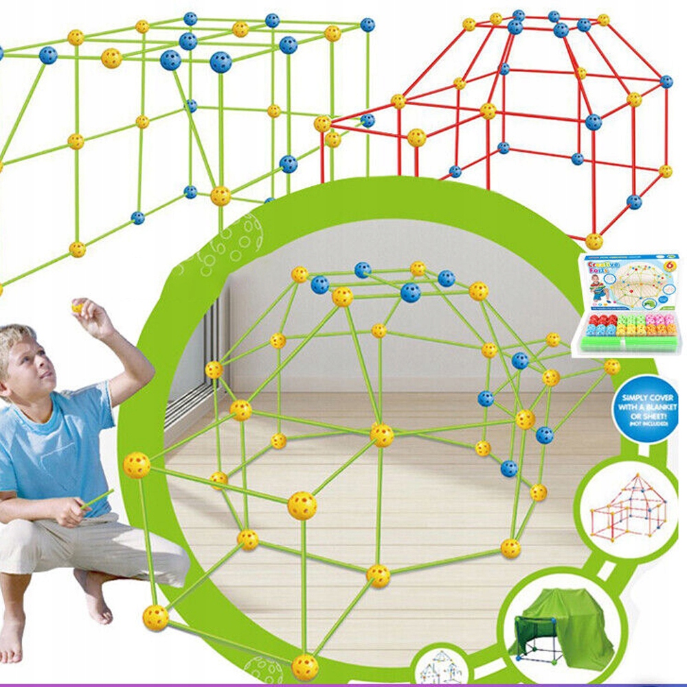 ZESTAW DO BUDOWANIA FORTÓW BAZA NAMIOT RURKI KULKI Kod producenta lynker17be