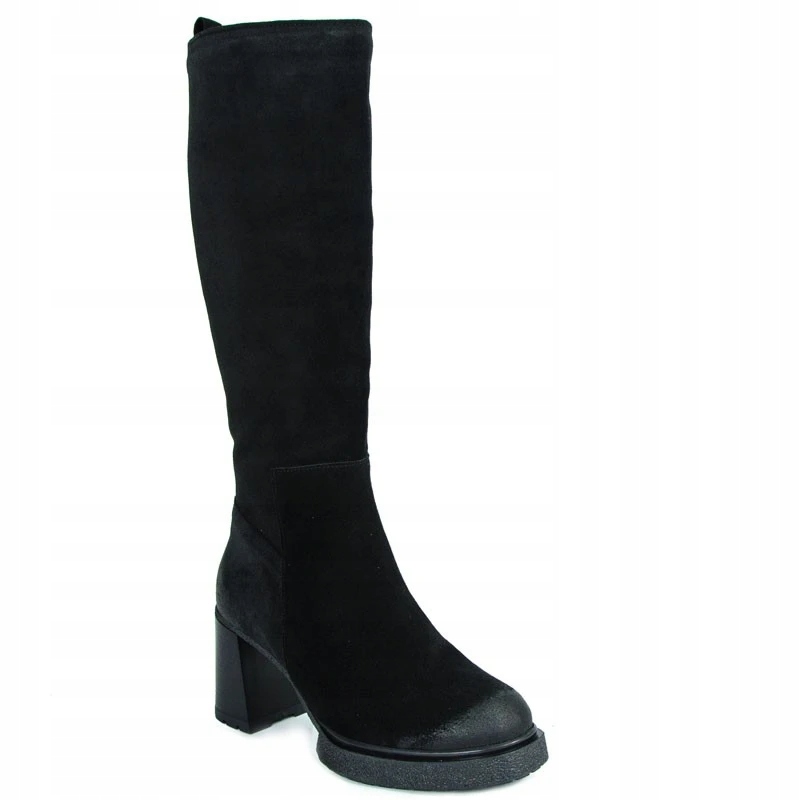 Lemar 70133 Kozačky Klasická Kůže Semiš Černá 39