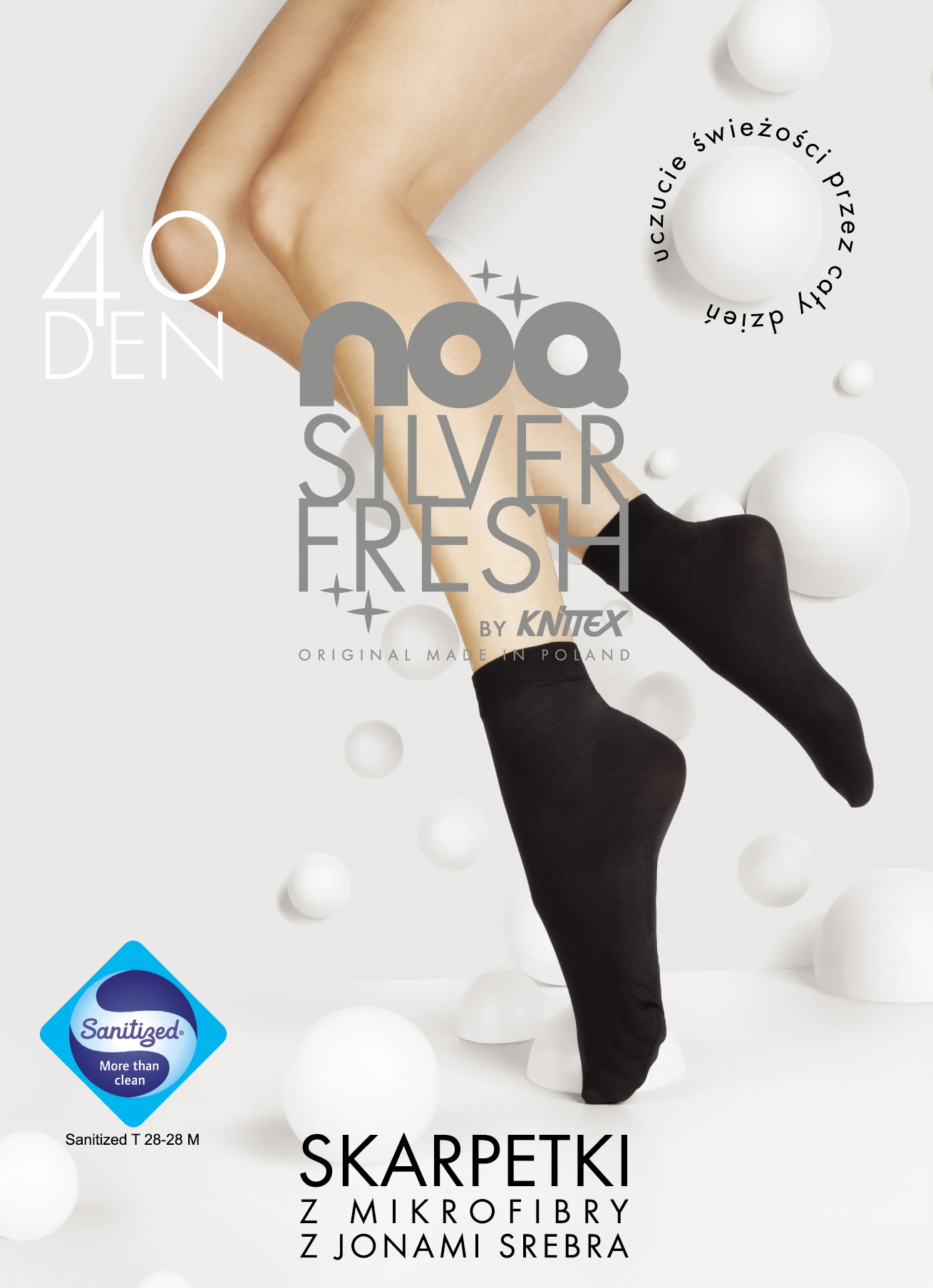 

Knittex skarpetki Silver Fresh 40 den Ag+ Nero