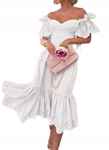 MD šaty boho španělské maxi L/40 bílé