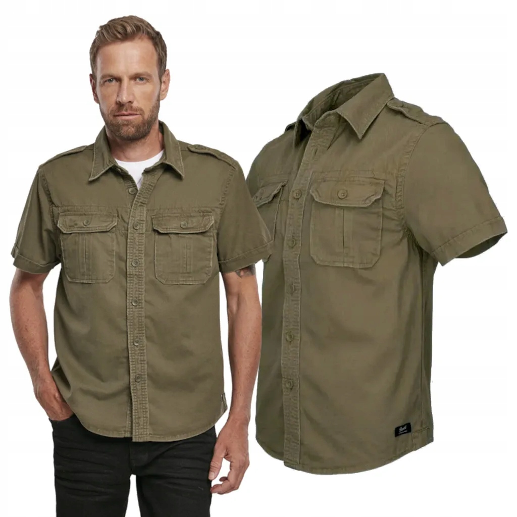 Košile s krátkým rukávem Brandit Vintage Shirt Olivová L [L]