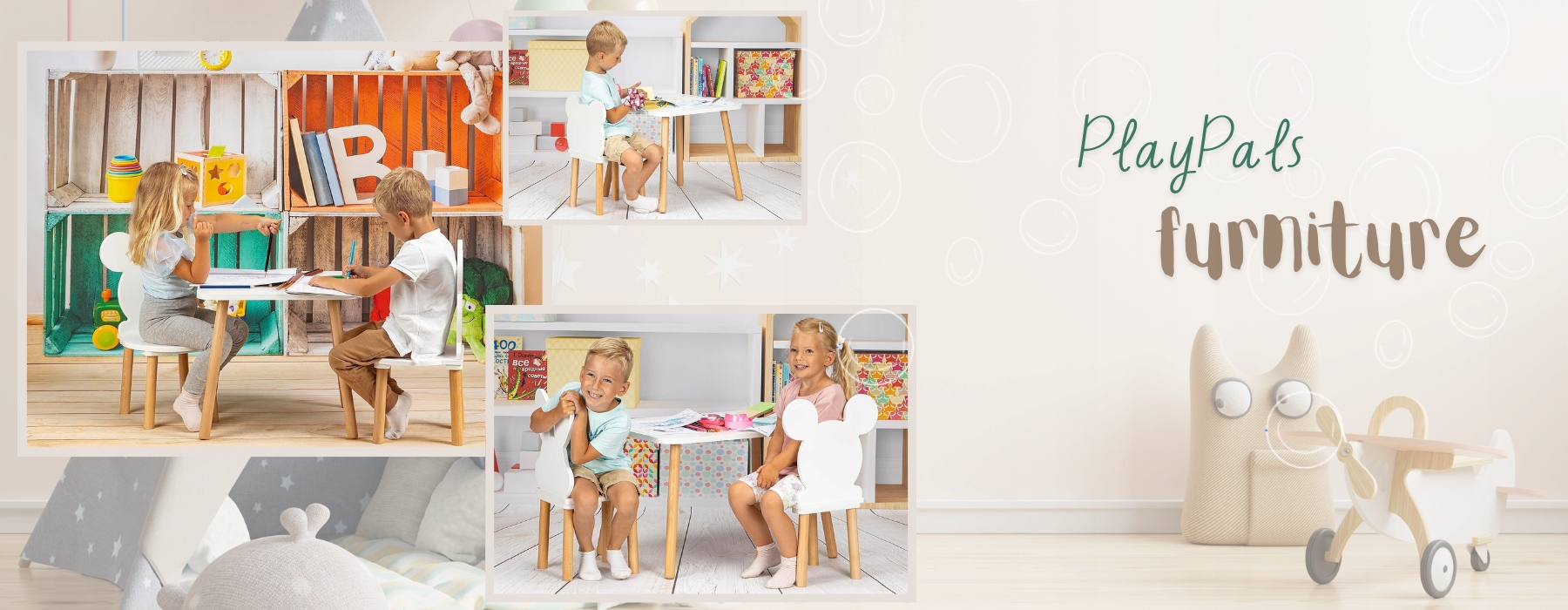 stolik i krzesełka dla dzieci 50 x 70 x 47cm, dwa krzesełka zestaw mebli Szerokość siedziska 25 cm