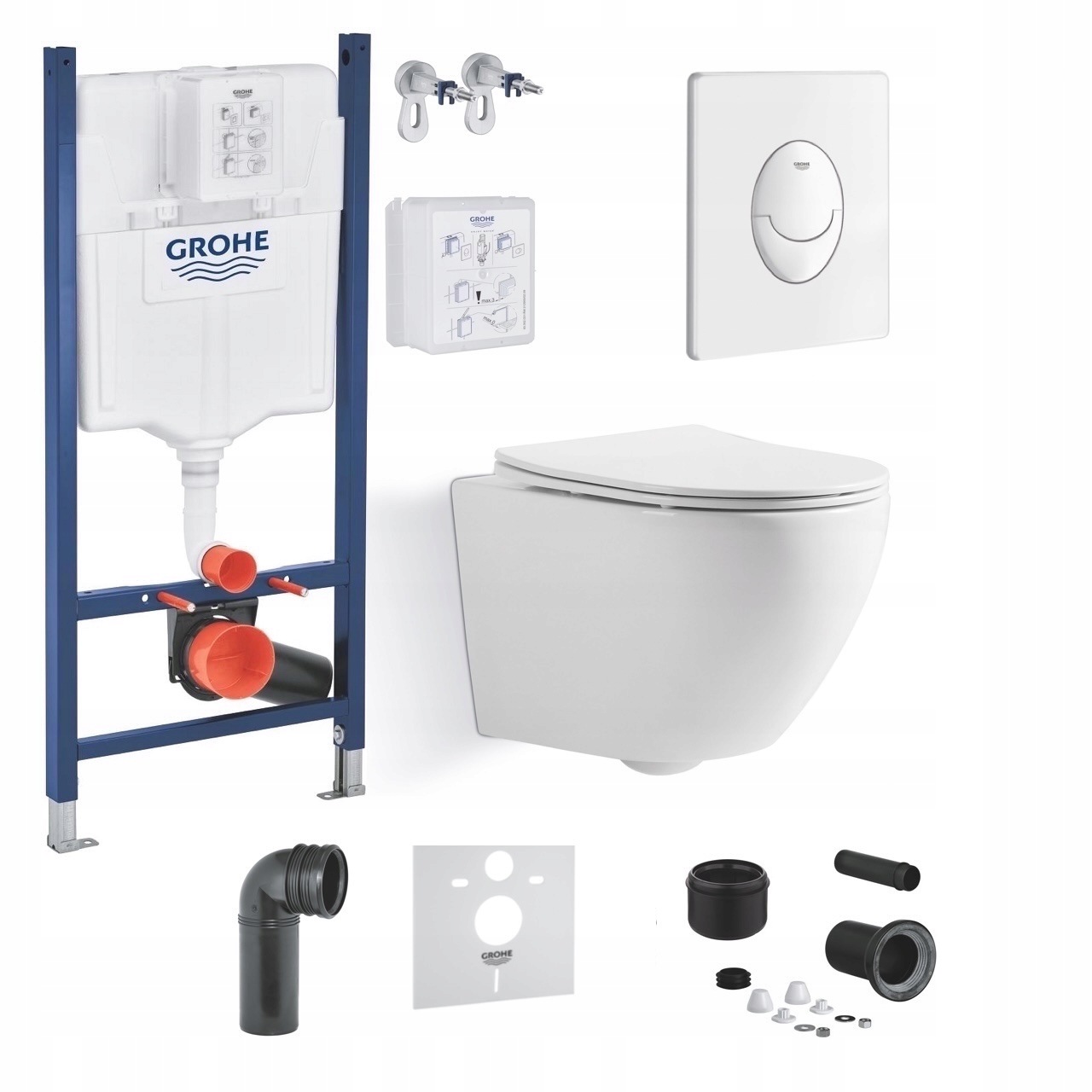 Grohe Wc misa Tornado s doskou tlačidlo podomietkový set Premium