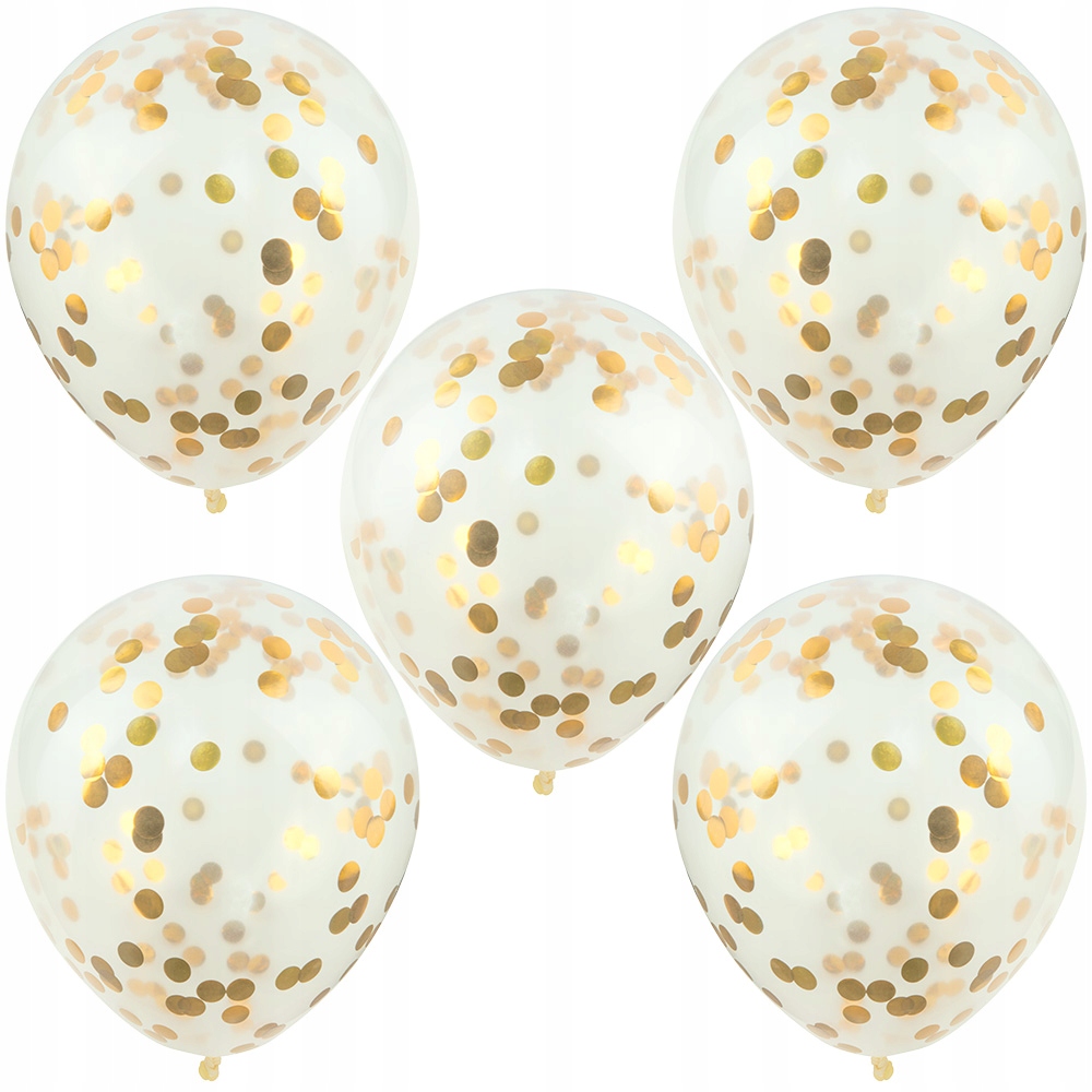 Balony Transparentne Przezroczyste Konfetti Roczek Urodziny Dekoracje-Zdjęcie-0