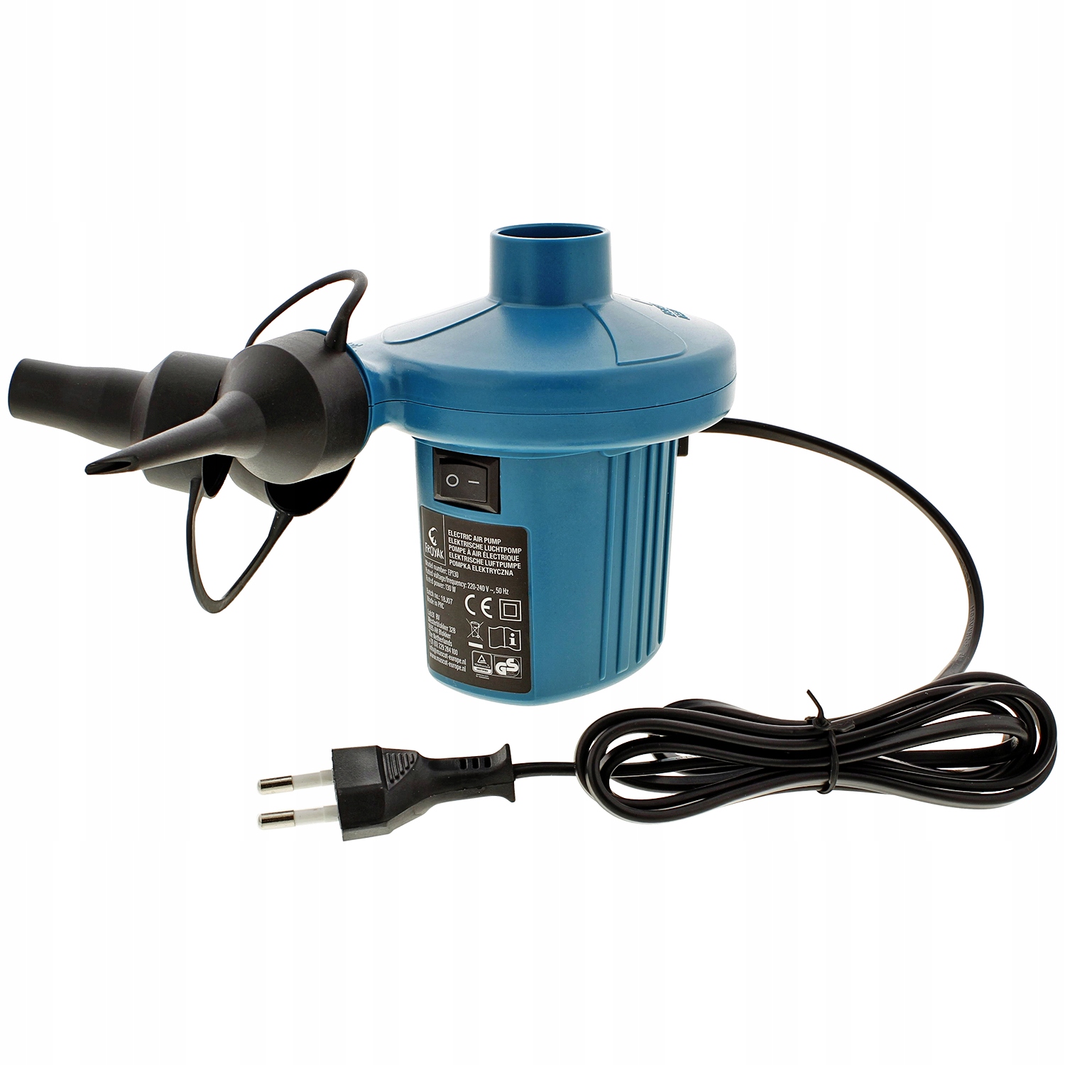 Elektrická pumpa Frojak 130W Univerzální S Koncovkami Pro Matracové Míče