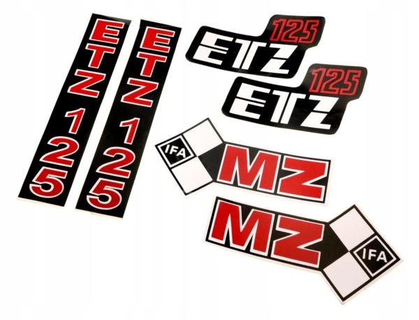 Naklejki MZ ETZ 125 czerwone komplet org. wzór Producent 4motor