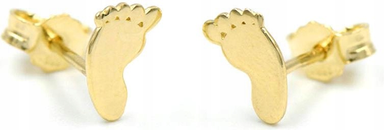 Zlaté náušnice 585 celebrity malé nožky 1,05 g elegantní vzor jako dárek