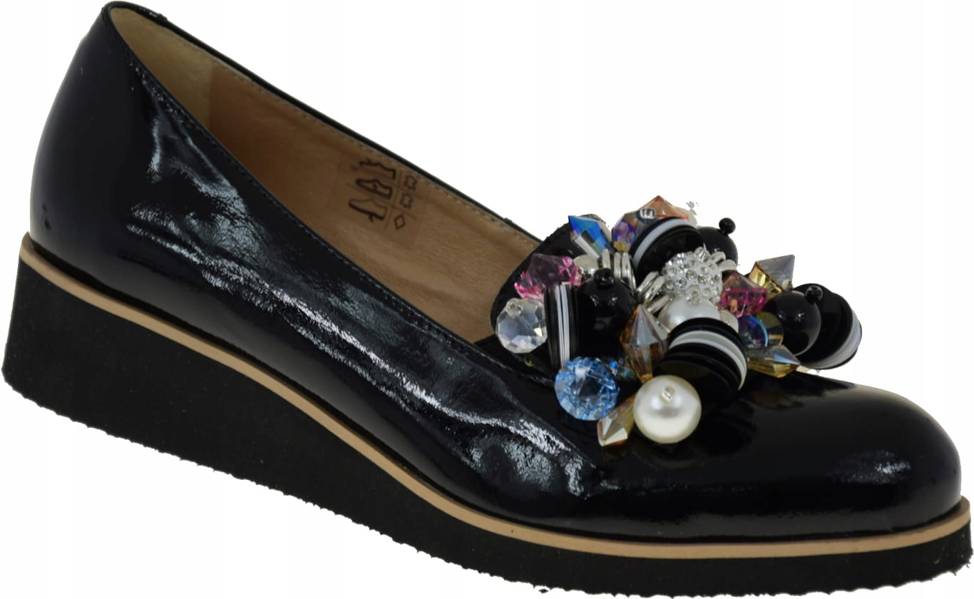 Módní Polobotky Na Klínku Korálová Ozdoba 6572 r37