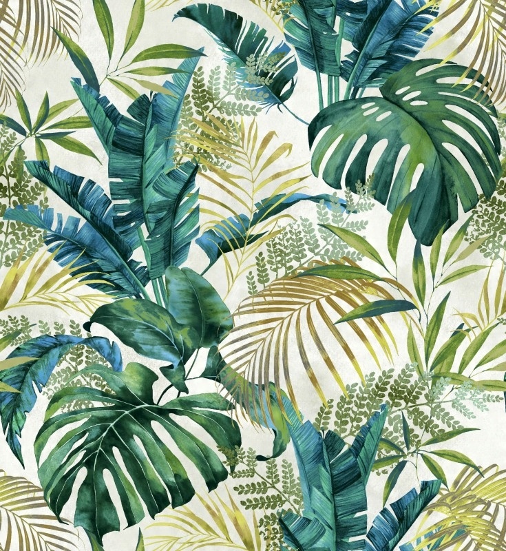 

Tkanina Welur Velvet liść monstera bananowiec 150