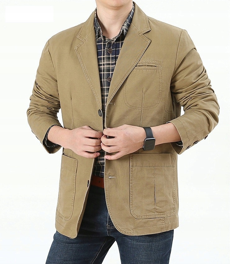 CASUAL MODNA MARYNARKA MĘSKA BAWEŁNIANA SLIM FIT