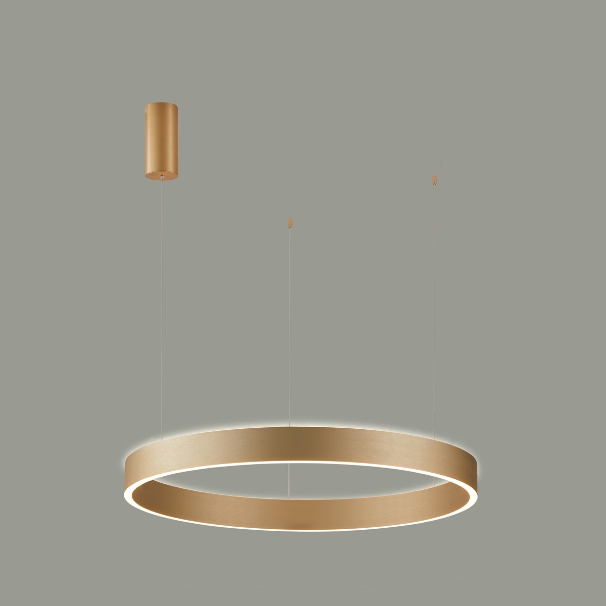 Brasco, Moderná, dekoratívna zlatá závesná lampa, Ring, Led, 80W, 5800LM