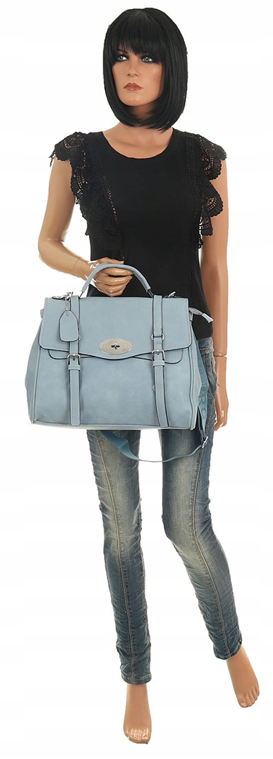 CHARRO Torebka Damska niebieski kuferek listonoszka CH73652 Wathet Materiał dominujący skóra ekologiczna