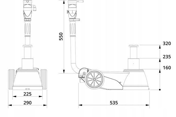 Podnośnik pneumatyczny AC Hydraulic B25-2 25 t Marka inna