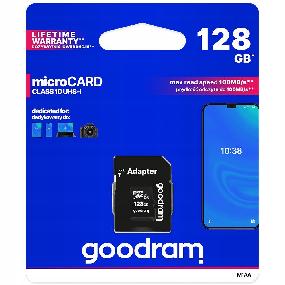 paměťová karta Goodram microSDXC 128 Gb class 10 Uhs-i Sd adaptér