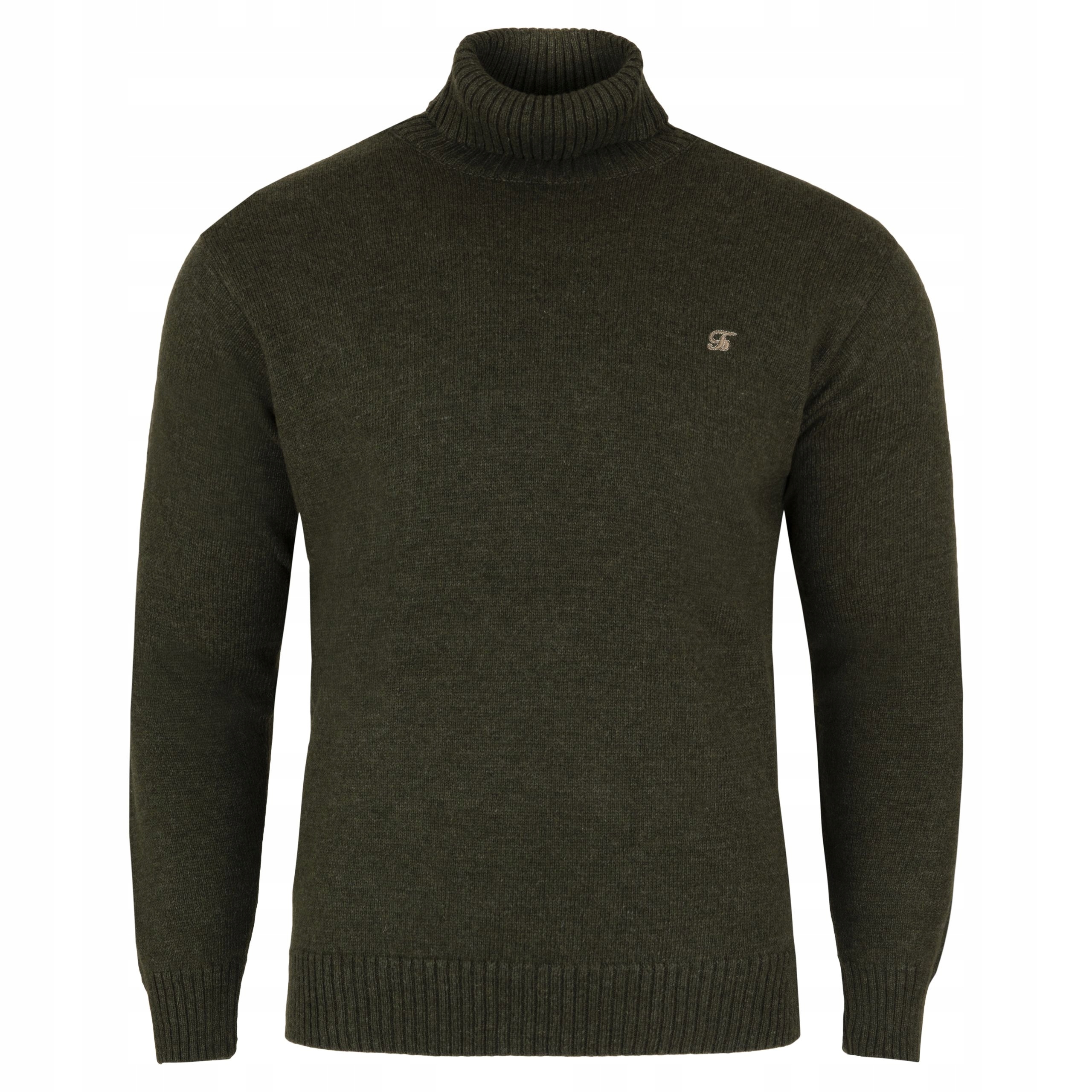 GOLF MĘSKI WEŁNIANY SWETER OLIWKOWY! ROZ.M SW616