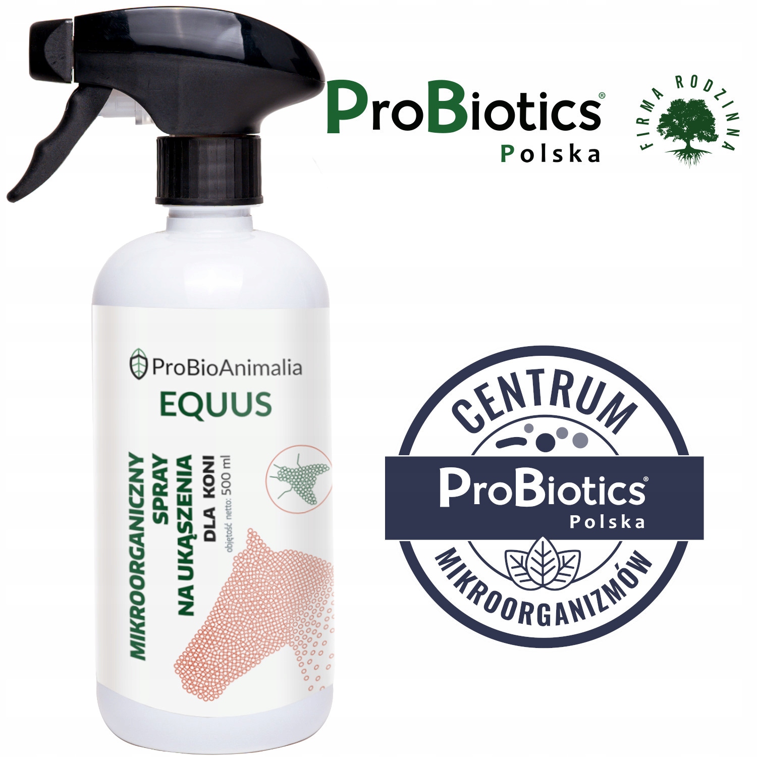 Spray na ukąszenia dla koni z mikroorganizmami naturalny, bezpieczny 500ml