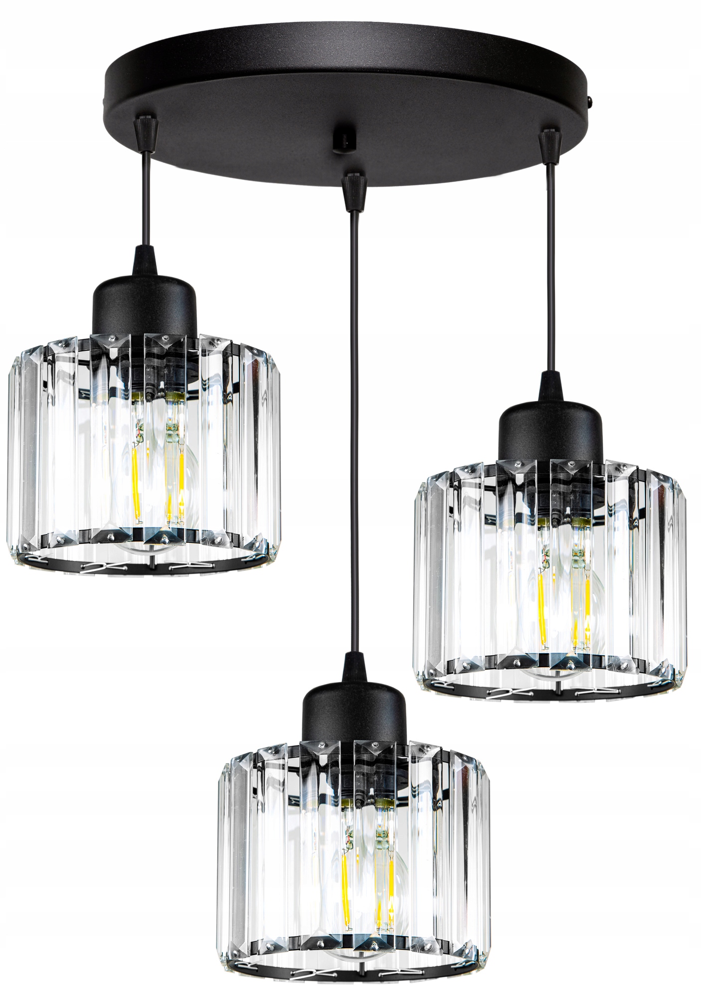 

Lampa Wisząca Sufitowa Żyrandol Szklana Kryształ
