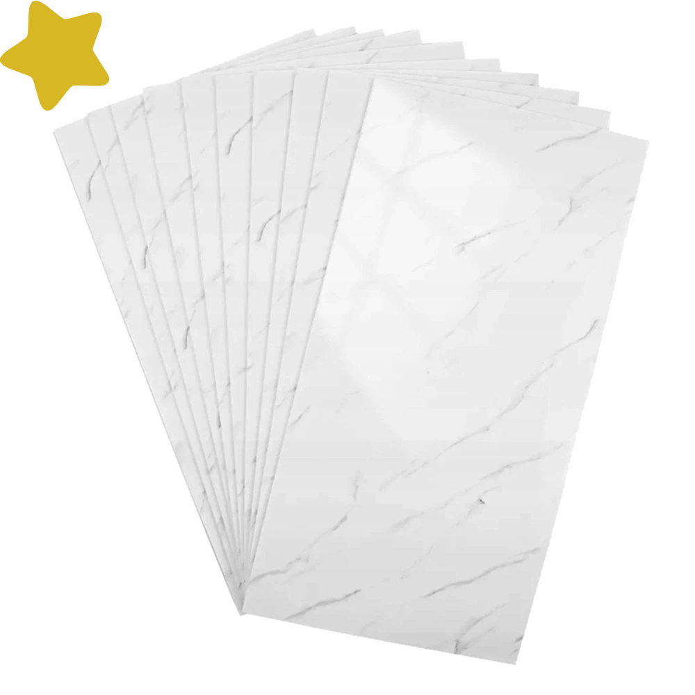 10 Ks Samolepicí Nástěnný Panel Mramor Pvc Laminát Lesk 3D Dlaždice 30x60