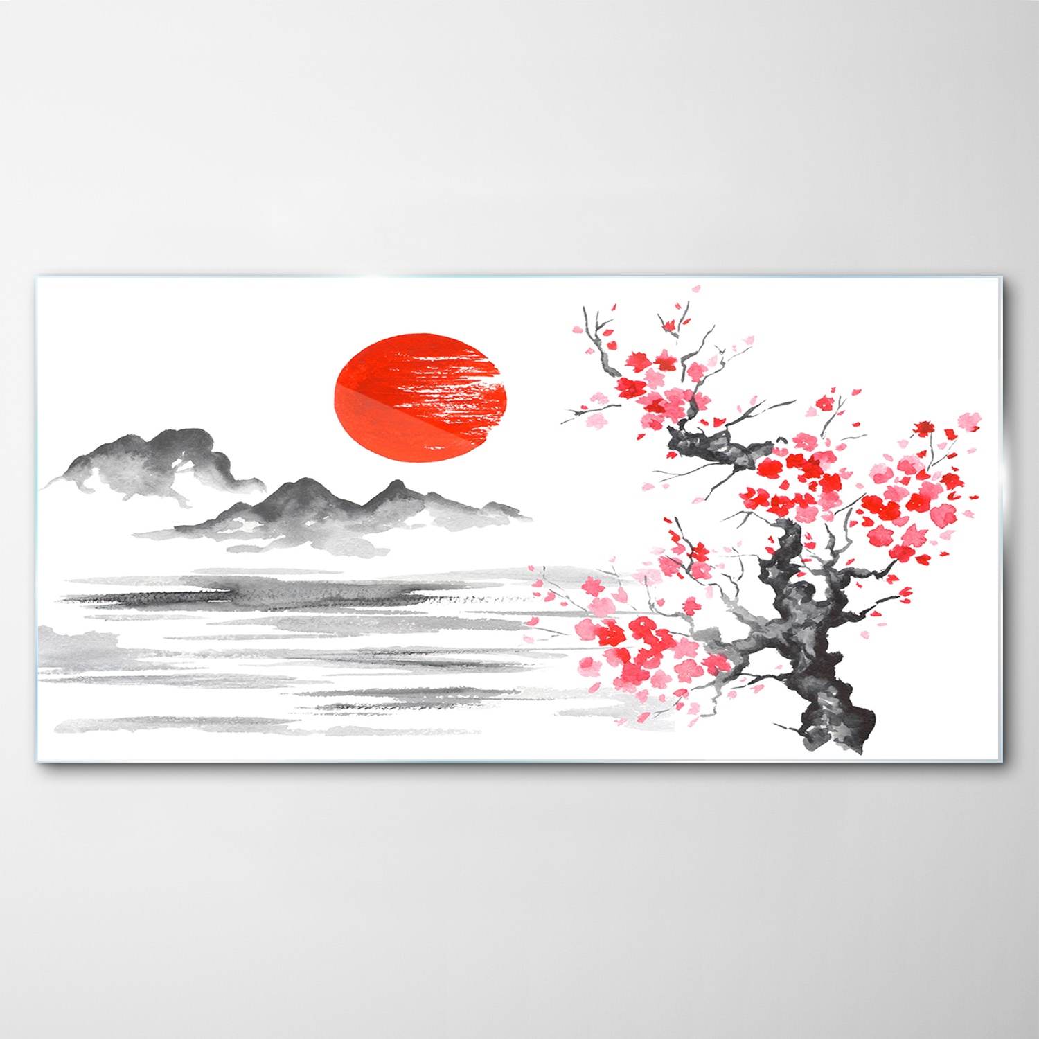 

Obraz Szklany Dekor Japonia Atrament Słońce 140x70