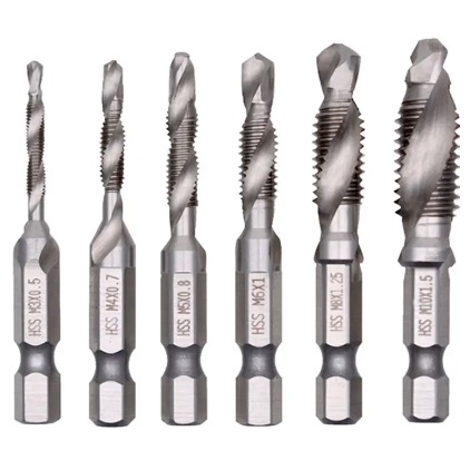 WIERTŁA GWINTUJĄCE ZESTAW 6szt gwint M3 - M10 GWINTOWNIKI HSS
