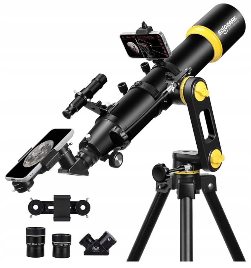 Astronomický teleskop 90 mm 1000 mm stativový adaptér Solomark S901000B