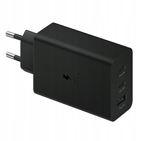 Nabíjačka Samsung EP-T6530NB Pd 65W 3v1 2xUSB-C 1xUSB-A čierna/bla