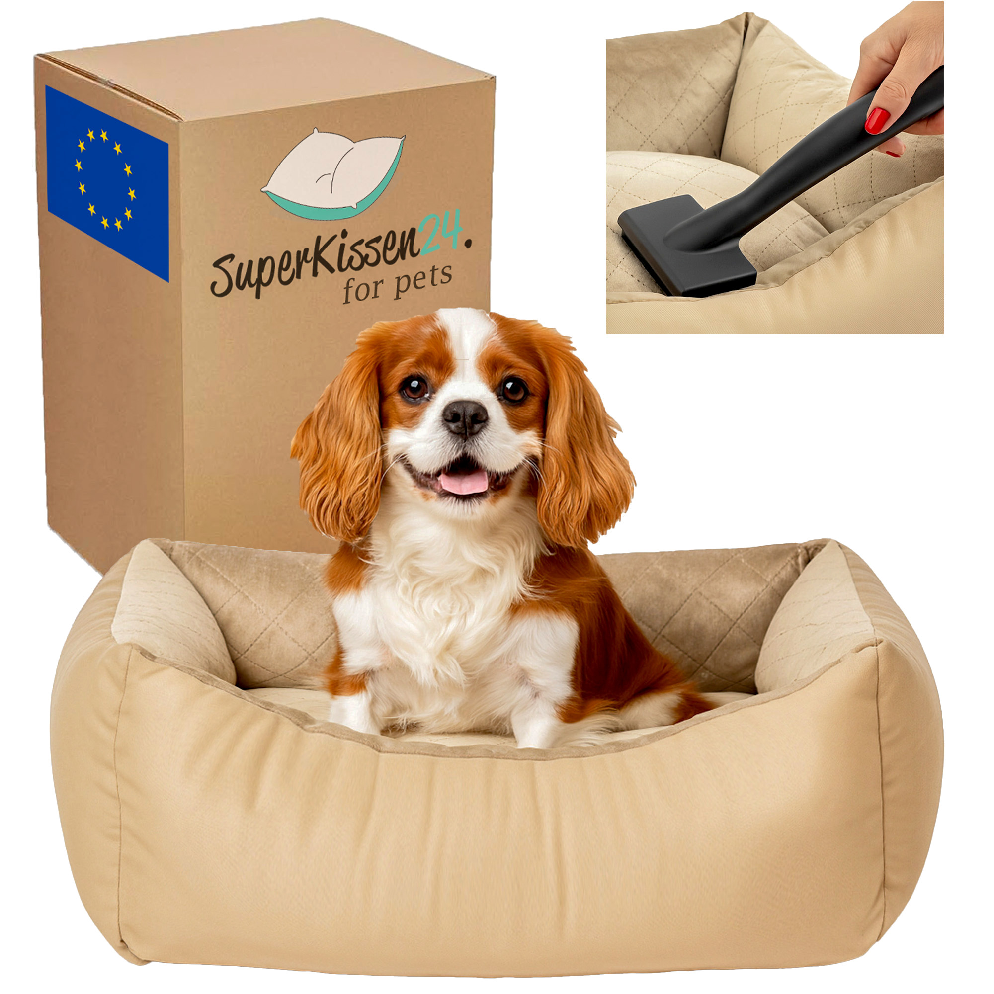 Pikované Pelíšek pelíšek pro psa potah Premium Voděodolné Měkké béžové