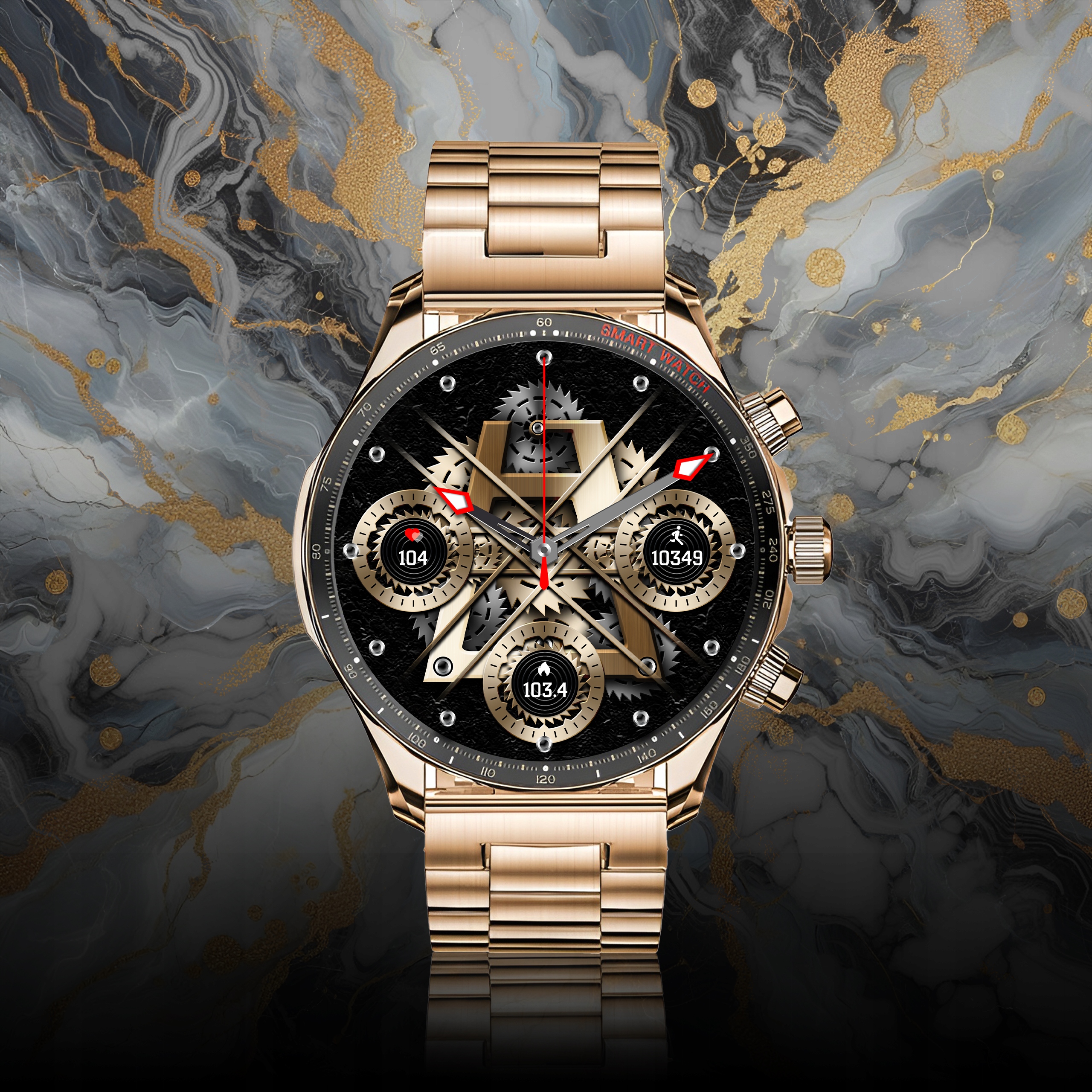 SMARTWATCH ZEGAREK MENU MĘSKI GOLD ROZMOWY POLSKIE SPORT AMOLED SMART WATCH Marka Inna