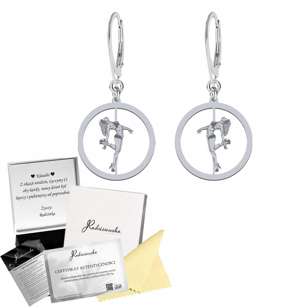 Stříbrné Náušnice Pole Dance Stříbro 925 Bigiel Dárek Gravírování Bonus