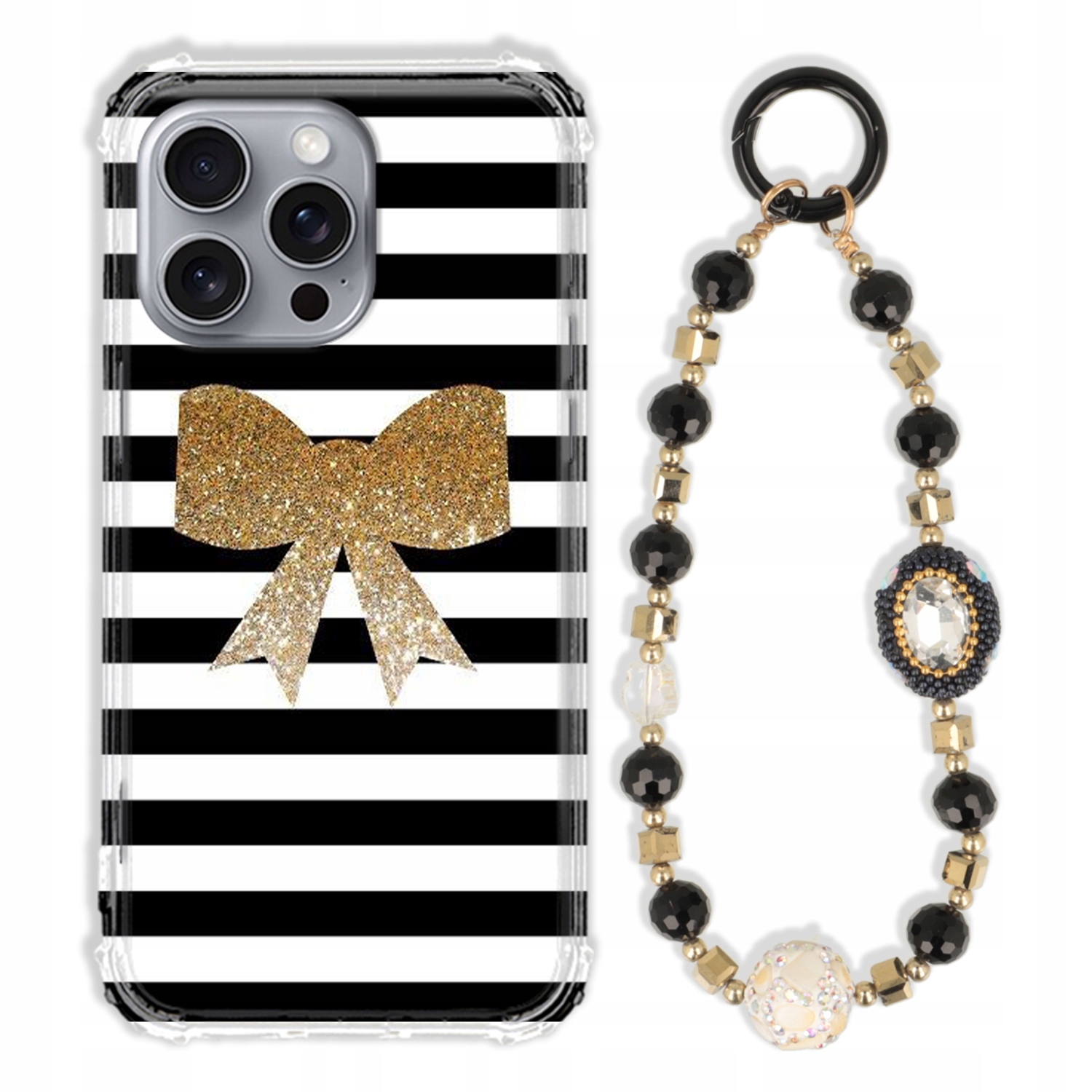 Puzdro Na Iphone 16 Pro Max Antishock Zirkóny Čierno Zlaté|odolné|pevné