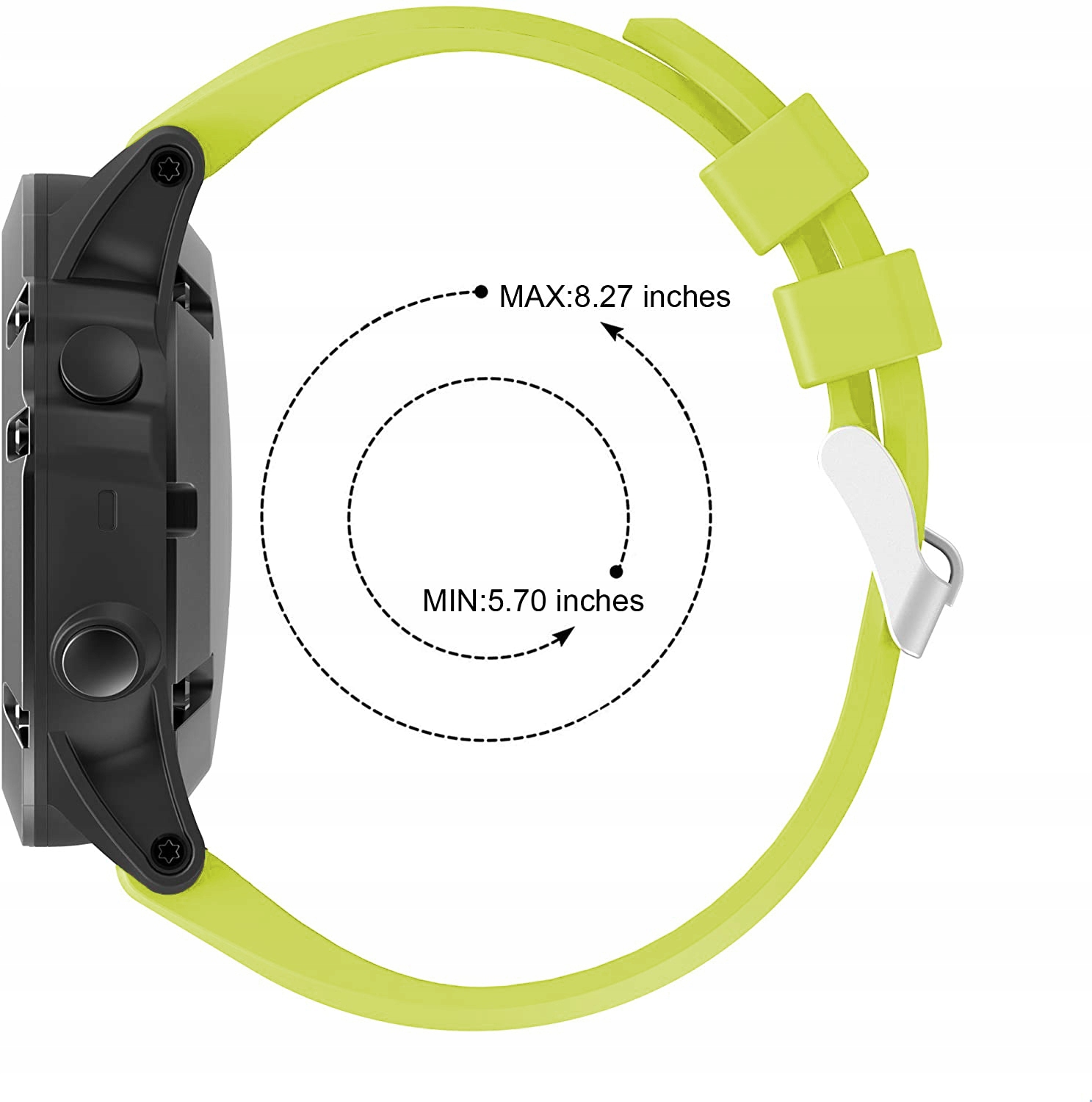 LIMONKOWY Pasek Garmin FENIX 7X Sapphire Solar Materiał paska guma