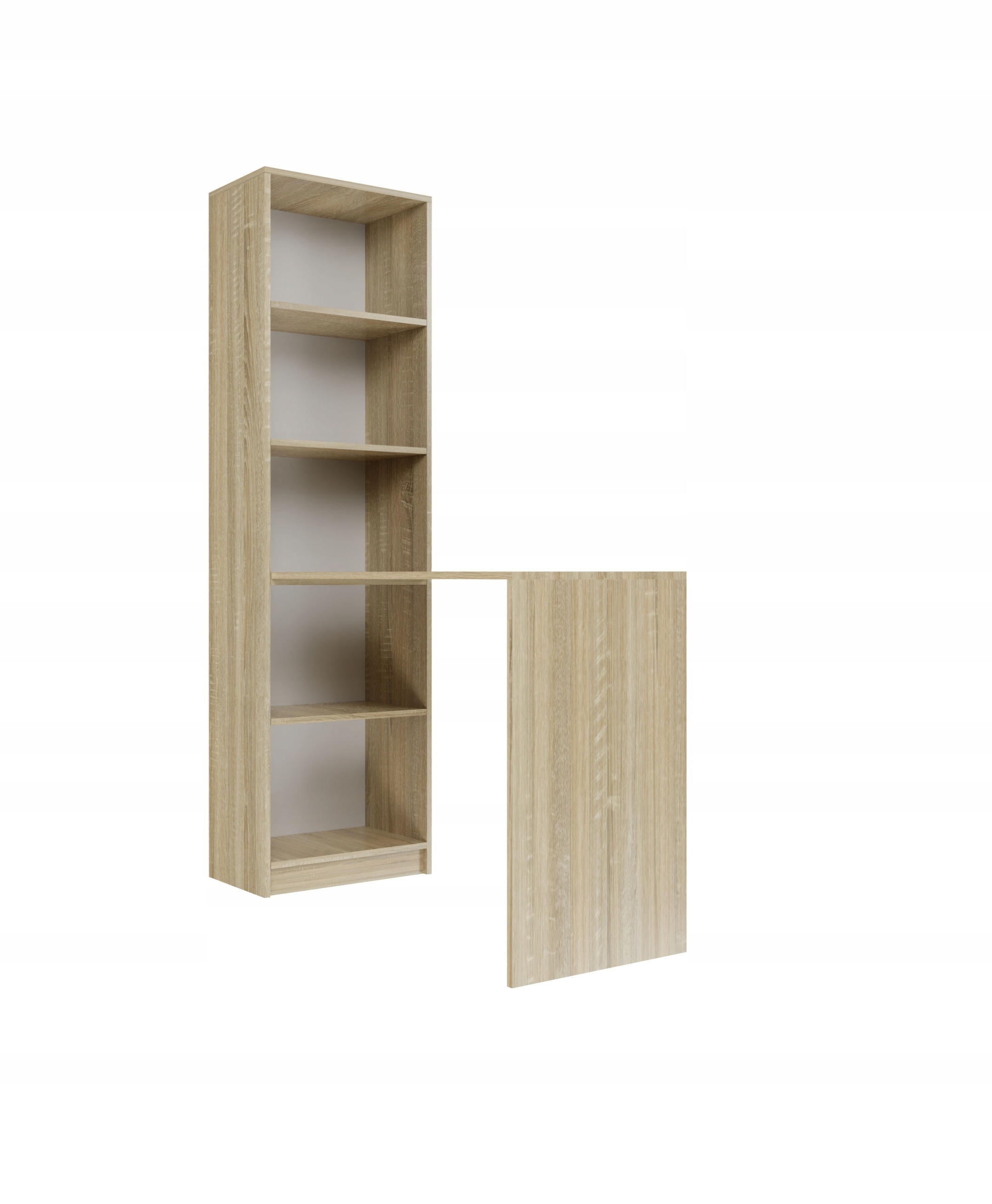 BIURKO KOMPUTEROWE Z REGAŁEM 125CM MEBLE BIAŁY MAT