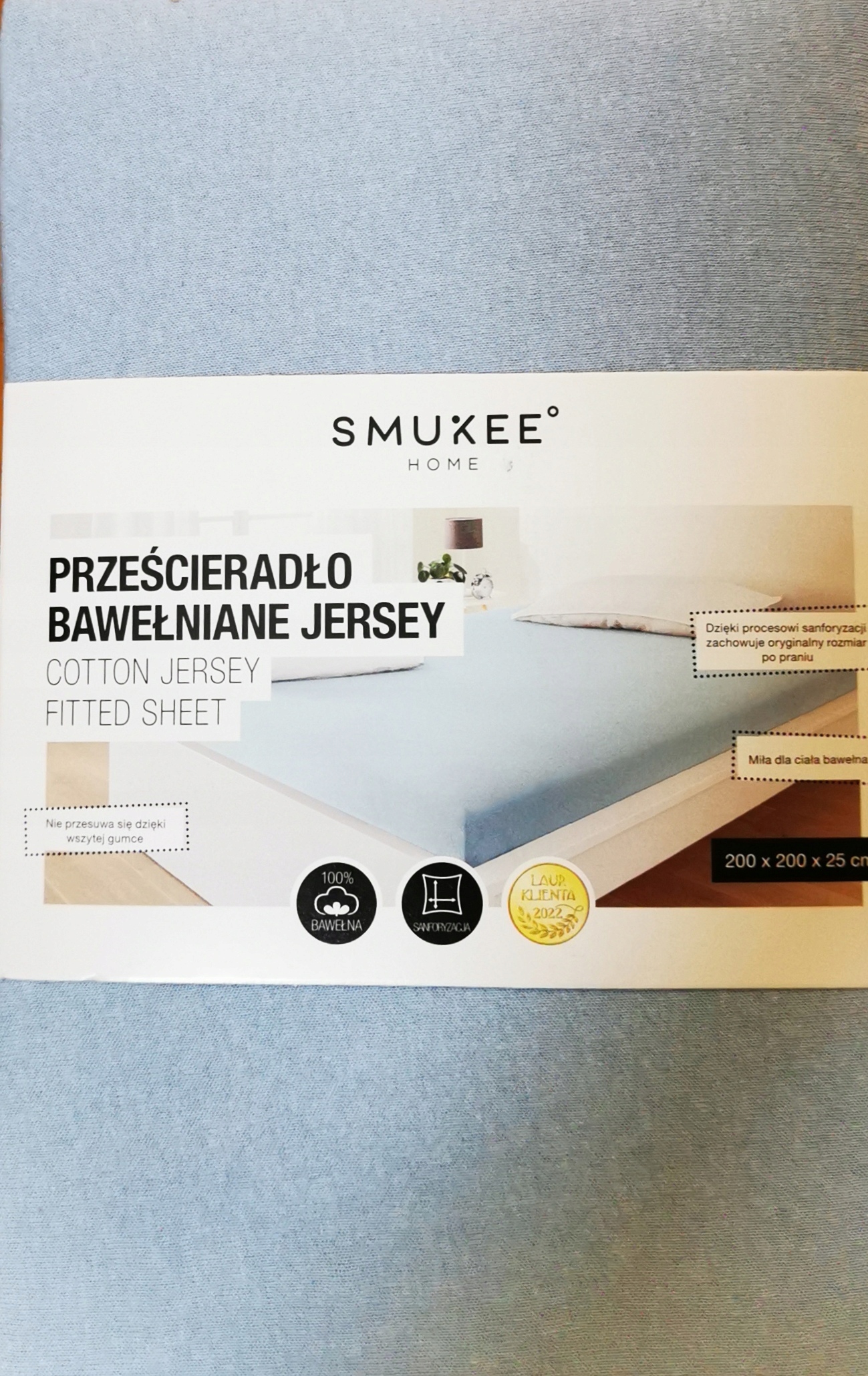 

Prześcieradło z gumką bawełniane jersey 200X200 nj