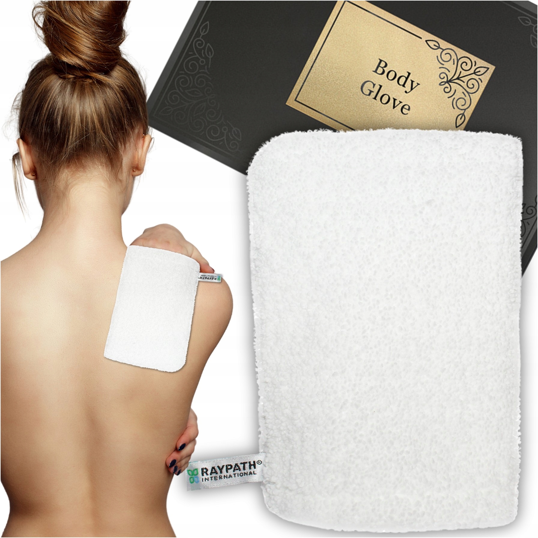 Raypath měkká rukavice Body Glove pro péči a mytí pokožky a zad