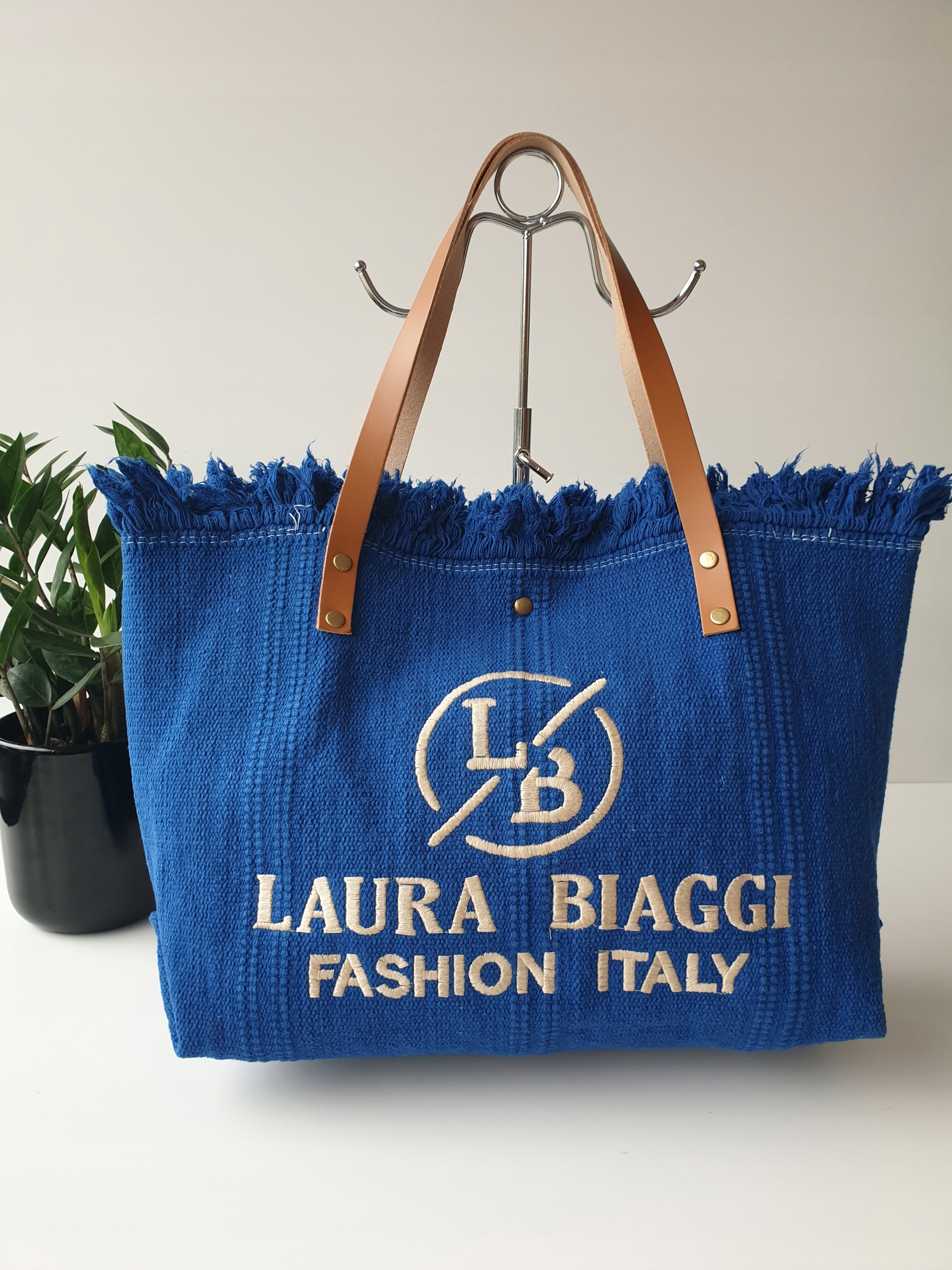 Torba torebka Laura Biaggi shopper duża niebieska Płeć kobieta