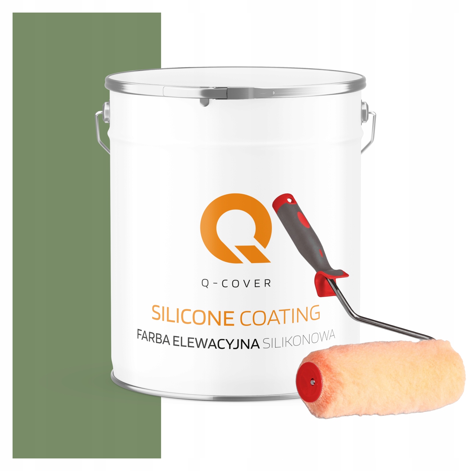 Vonkajšia fasádna silikónová farba na omietku 5L zelená tmavá Uv valček